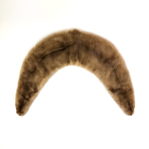 Genuine Sheared Brown Mink Fur Collar